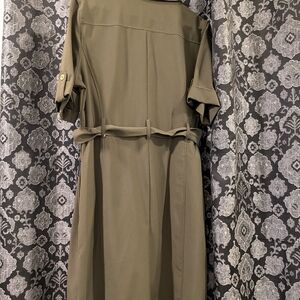 Sharagano Asymmetrical Olive Dress